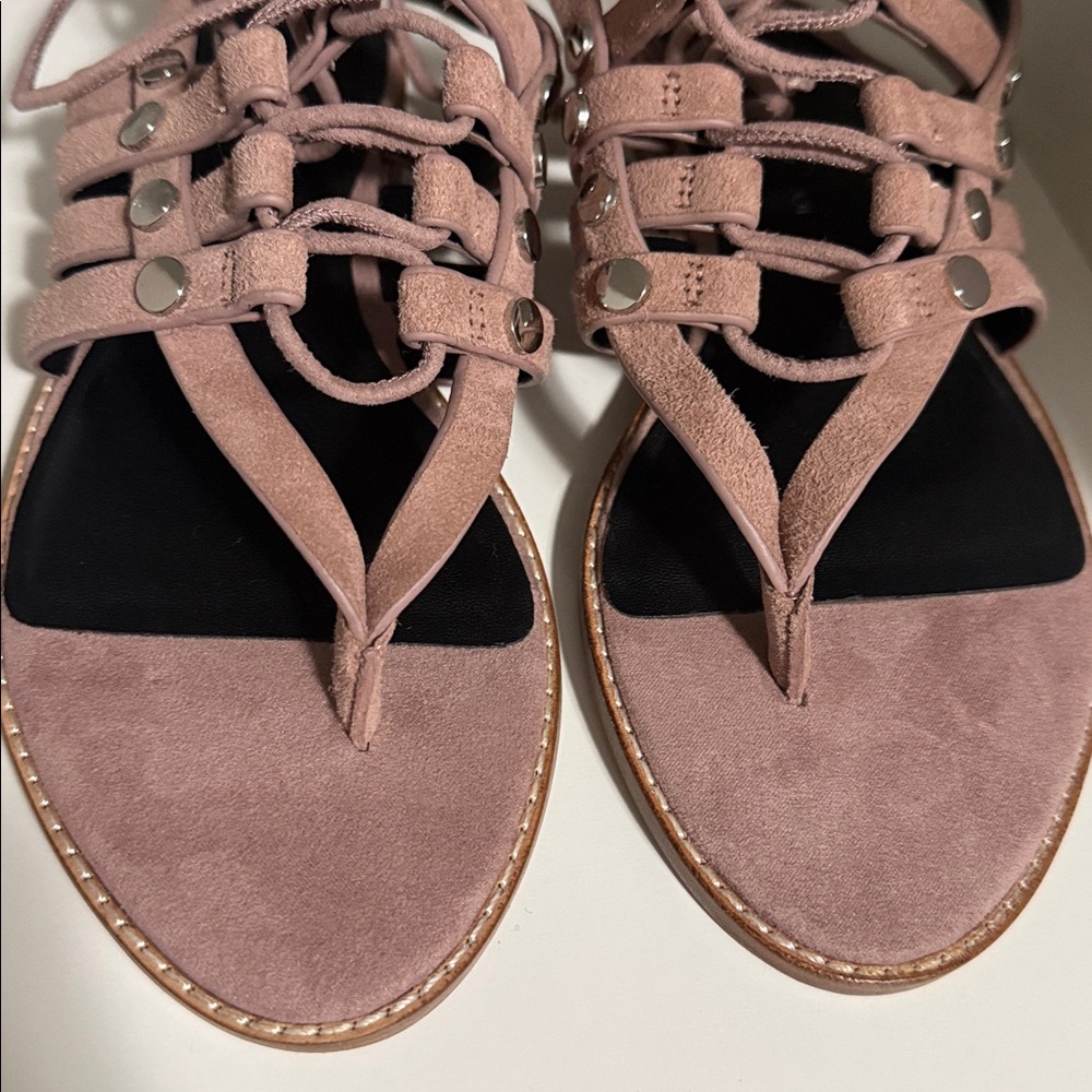 *NEW* Rebecca Minkoff Dusty Mauve Suede Strappy Sandals Size 7 - Picture 5 of 9